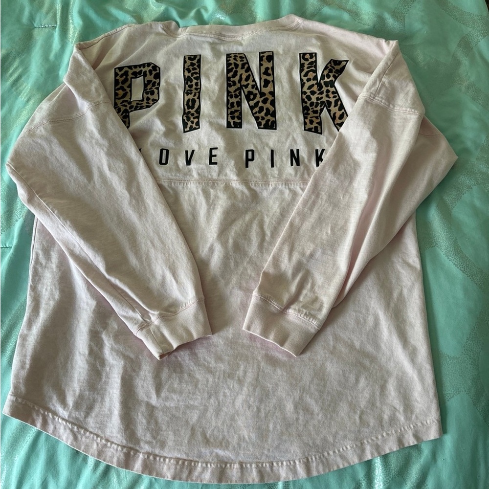 Victoria’s Secret pink leopard varsity crew